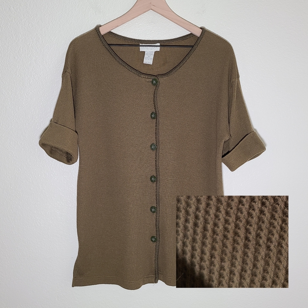 Vintage Express Tricot Waffle Knit Oversized Top